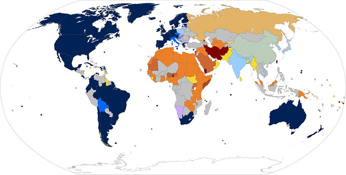 World laws pertaining to homosexual relationships and expression.