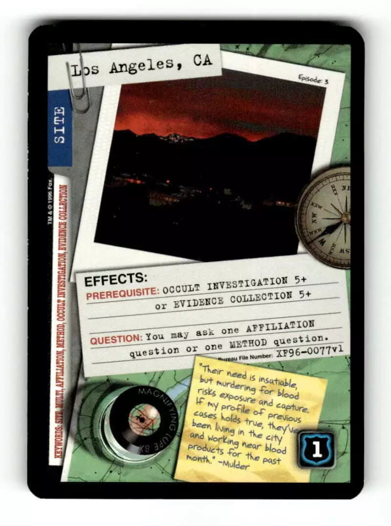 X-Files CCG Los Angeles site card