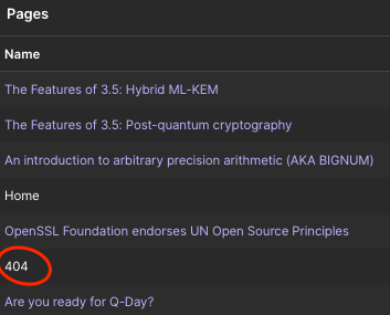 Top pages on openssl.foundation